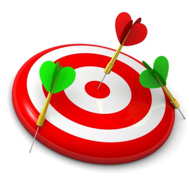 bullseye 3d Dart ile iş ve spor kavramı