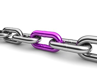 bir tek zincir bağlantı soyut 3d çizimi