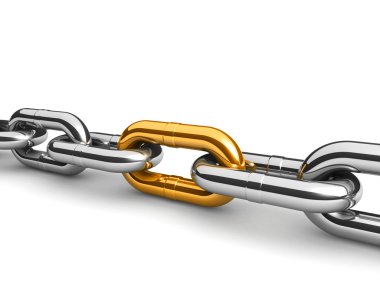 bir tek zincir bağlantı soyut 3d çizimi