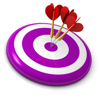 bullseye 3d Dart ile iş ve spor kavramı