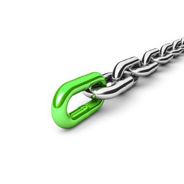 bir tek zincir bağlantı soyut 3d çizimi