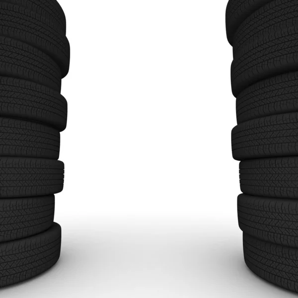 Tyres isolated on white — Stock Photo, Image