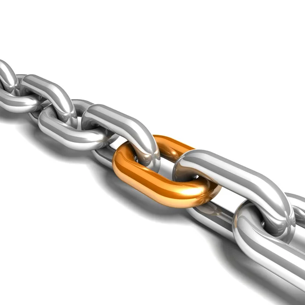 Abstract 3D illustration of a single chain link — Stock Photo, Image