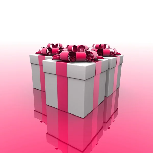 Cajas de regalo, con una cinta de colores — Foto de Stock