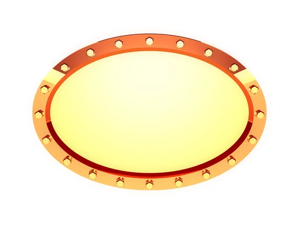 Oval Golden plate — Stock Photo, Image