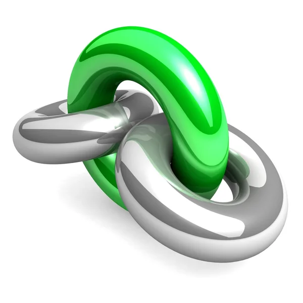 Ilustração 3D abstrata de um único elo de cadeia — Fotografia de Stock