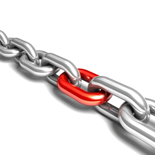 Abstract 3D illustration of a single chain link — Stock Photo, Image