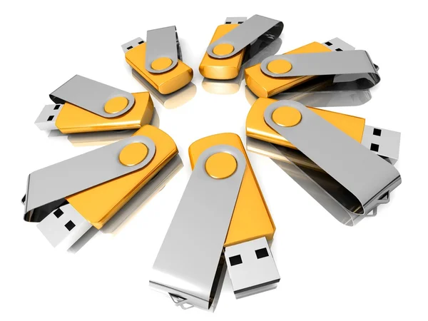 3D colorful models USB Flash Drive — Stock Photo, Image