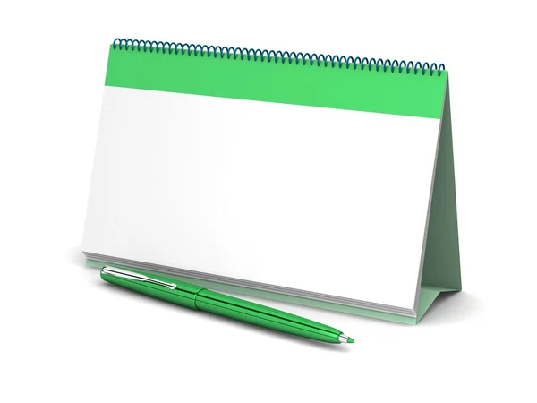 Blank calendar and pen — Stock Photo, Image