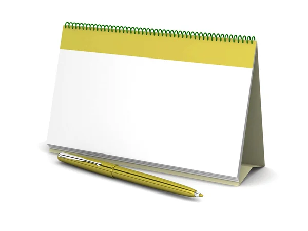 Blank calendar and pen — Stock Photo, Image