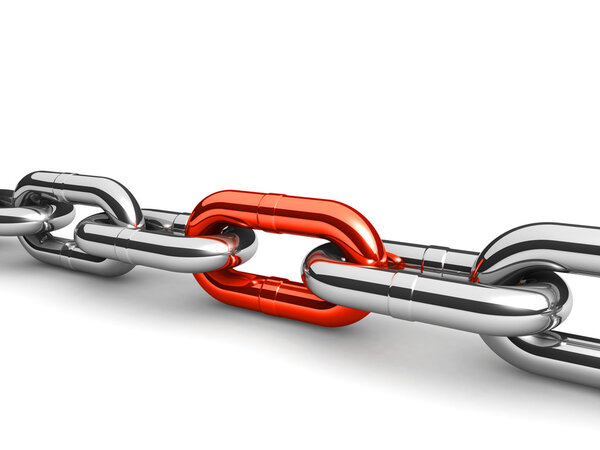 Абстрактная трехмерная иллюстрация одного звена цепи
