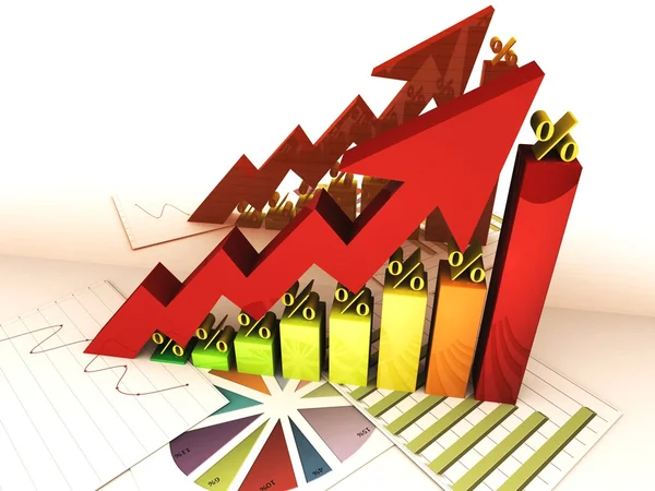 Gráfico por ciento subiendo — Foto de Stock