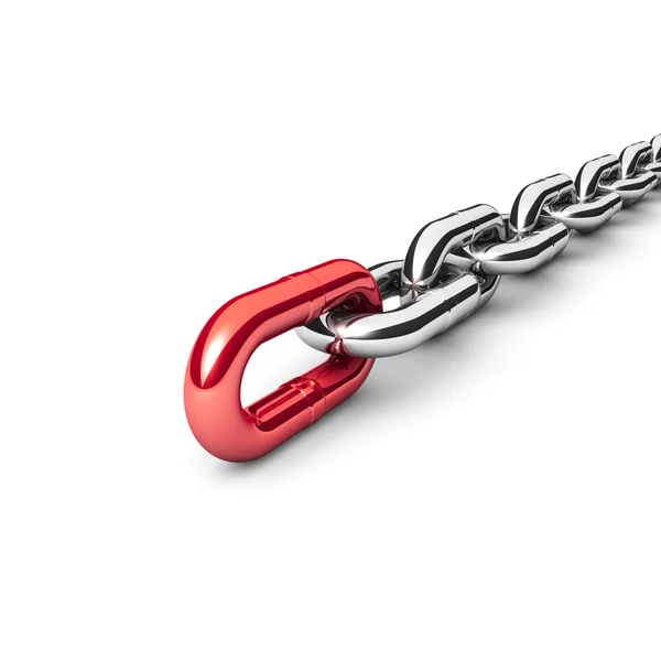 Abstract 3D illustration of a single chain link — Stock Photo, Image