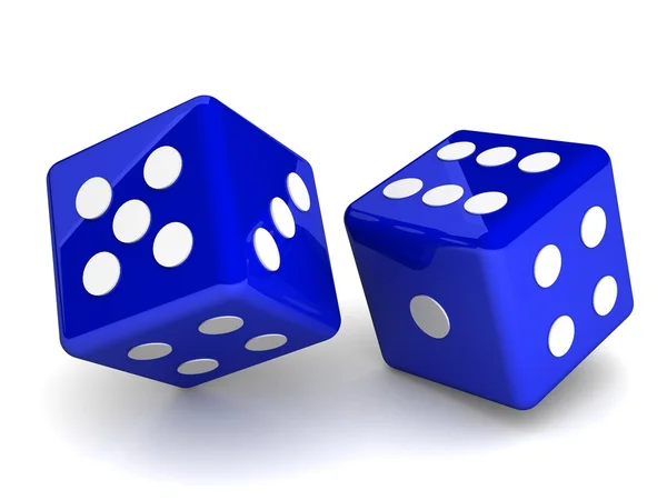 Bright dice on white background — Stock Photo, Image