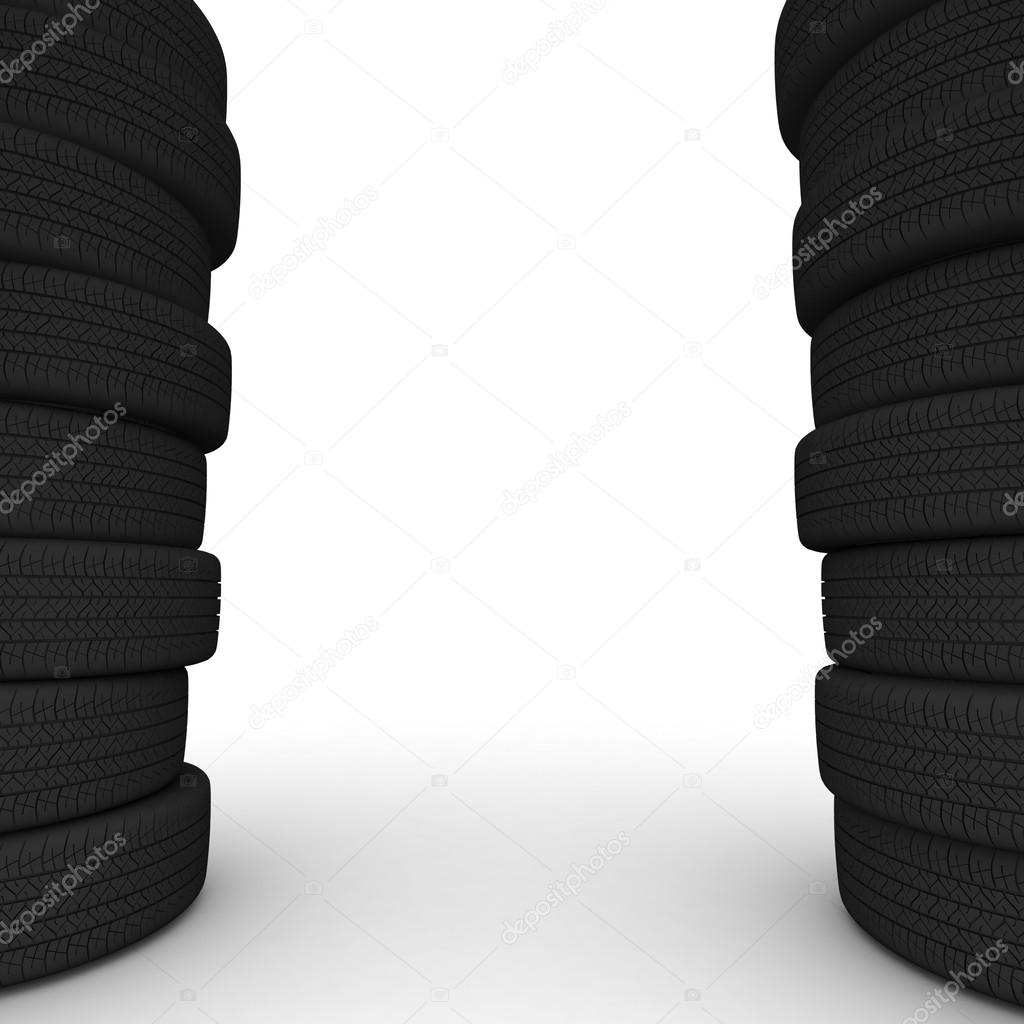 Tyres isolated on white