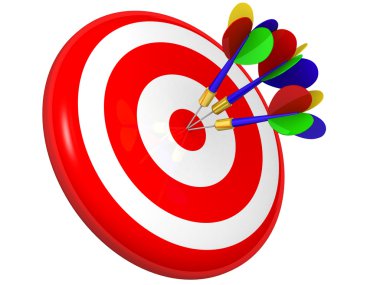 bullseye 3d Dart ile iş ve spor kavramı