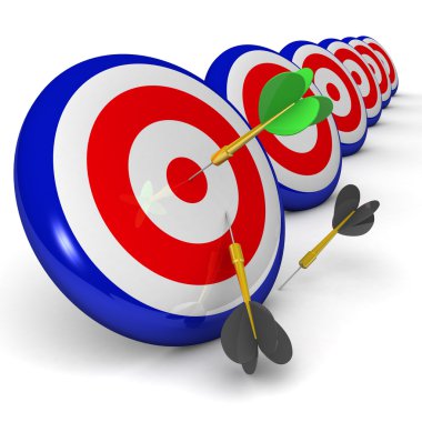bullseye 3d Dart ile iş ve spor kavramı