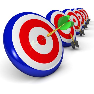 bullseye 3d Dart ile iş ve spor kavramı