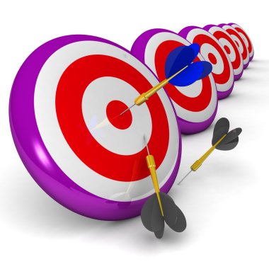 bullseye 3d Dart ile iş ve spor kavramı