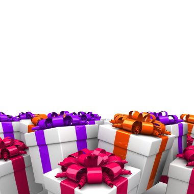 renkli bir şerit ile hediye kutuları