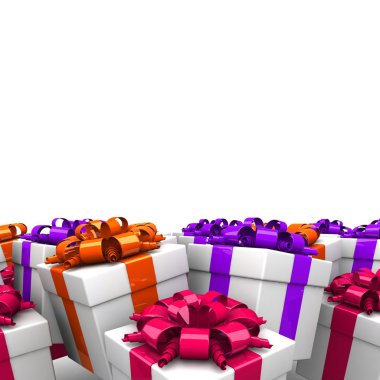 renkli bir şerit ile hediye kutuları