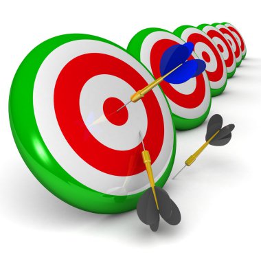 bullseye 3d Dart ile iş ve spor kavramı