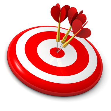 bullseye 3d Dart ile iş ve spor kavramı