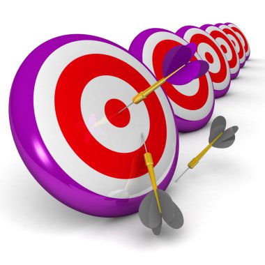 bullseye 3d Dart ile iş ve spor kavramı