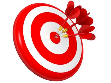 bullseye 3d Dart ile iş ve spor kavramı