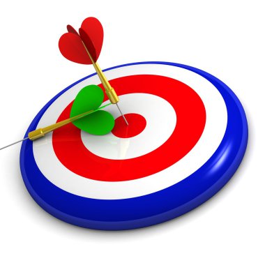 bullseye 3d Dart ile iş ve spor kavramı