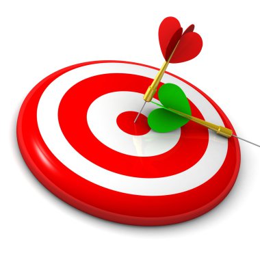 bullseye 3d Dart ile iş ve spor kavramı
