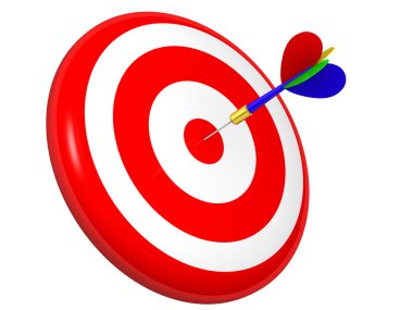 bullseye 3d Dart ile iş ve spor kavramı