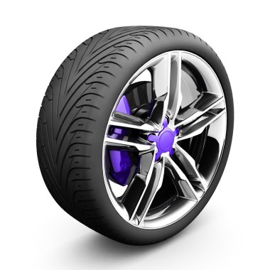 tekerlek üzerinde beyaz izole