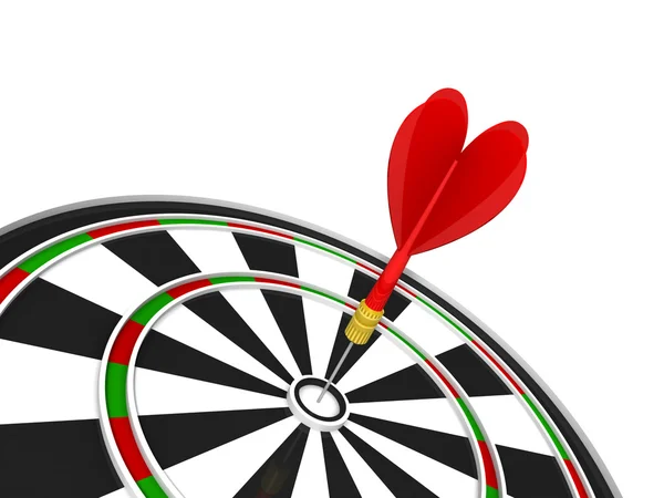 Business e Sport concetto con freccette 3d in bullseye — Foto Stock