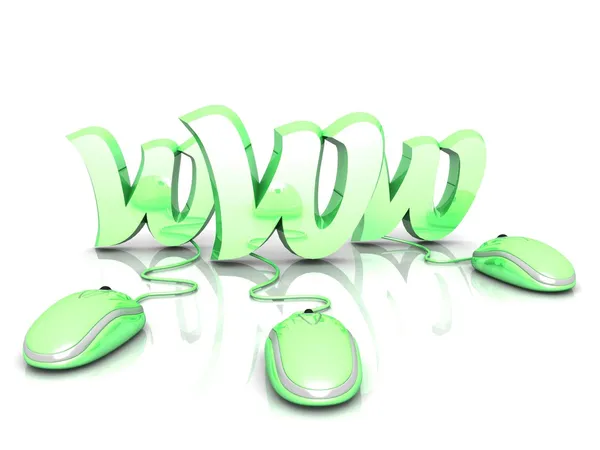 Computer mouse and text 'www' — Stock Photo, Image
