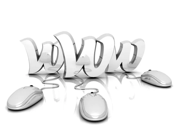 Компьютерная мышь и текст 'www' — стоковое фото