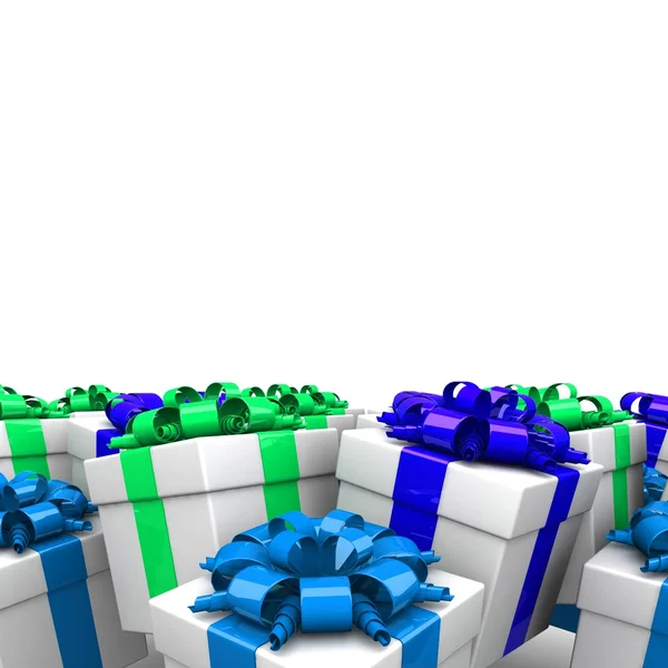 Cajas de regalo, con una cinta de colores — Foto de Stock