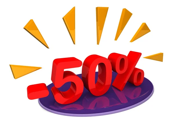 Fifty percent discount — Stock Photo, Image