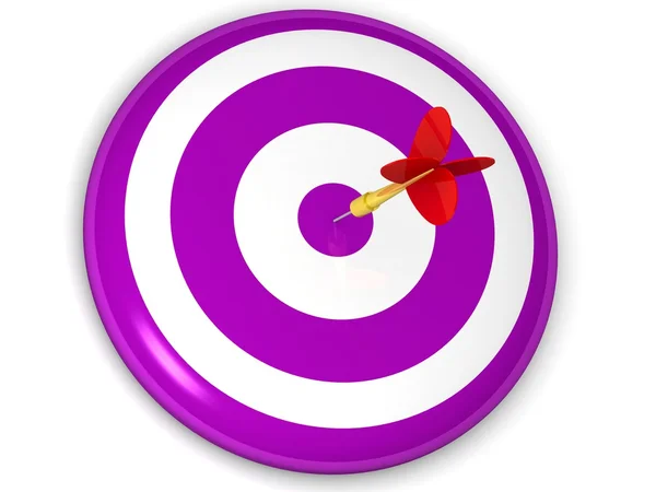 Conceito de negócios e esportes com dardos 3d em bullseye — Fotografia de Stock