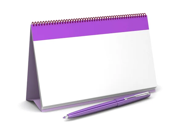 Calendário e caneta em branco — Fotografia de Stock