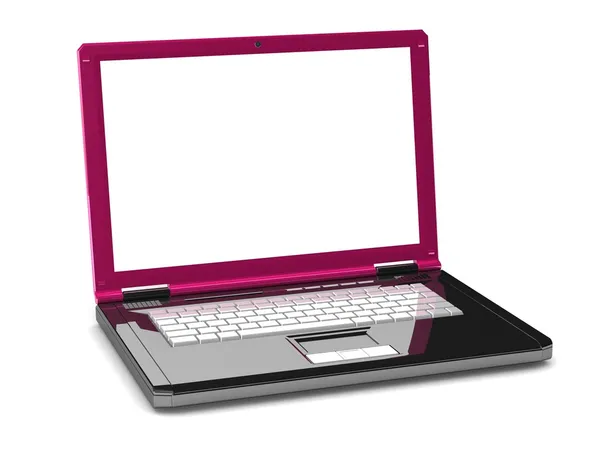 3D-laptop. laptop met een leeg scherm — Stockfoto