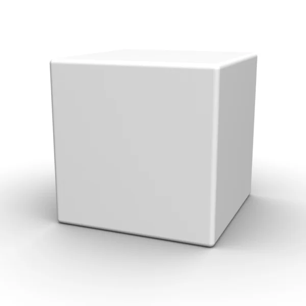 3d caja en blanco sobre fondo blanco —  Fotos de Stock