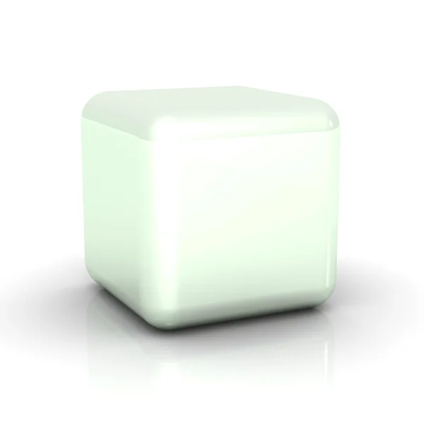 3d caja en blanco sobre fondo blanco — Foto de Stock