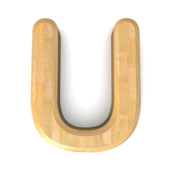 3D houten letter U . — Stockfoto