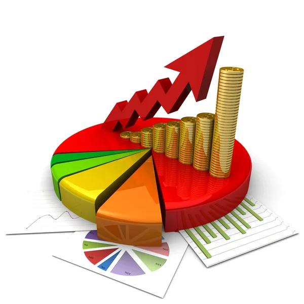 Gráfico de cores subindo — Fotografia de Stock