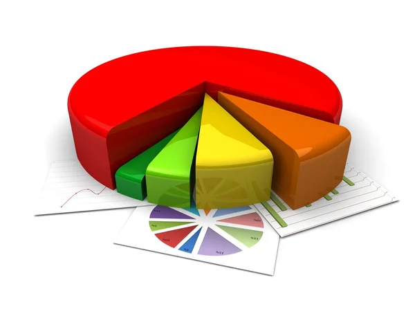 Gráficos de negocios 3d, diagramas. plan de negocio para el año . — Foto de Stock