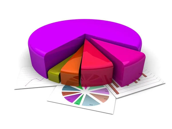 3d Business charts, Diagrams. business plan for the year. — Stock Photo, Image