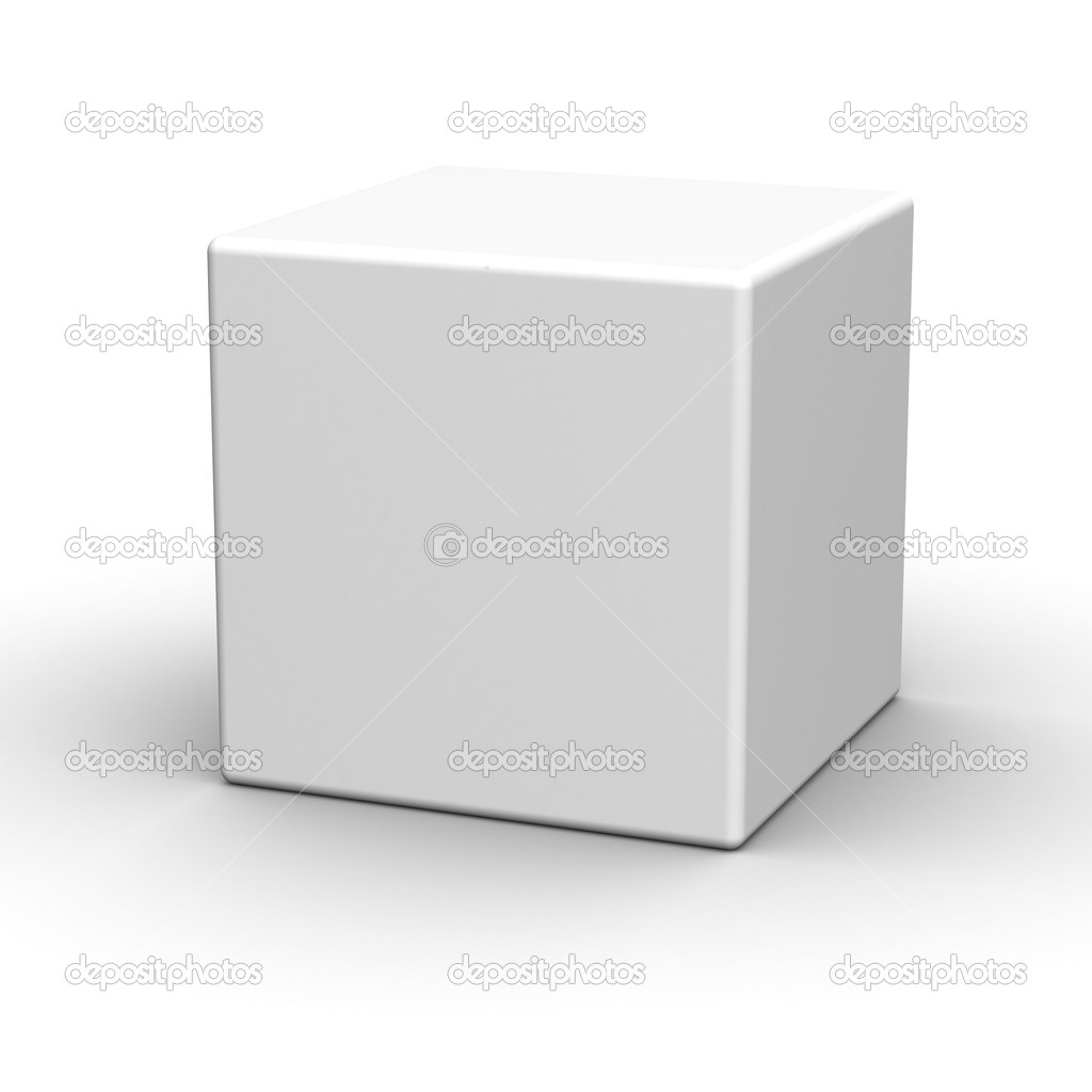 3d Blank box on white background