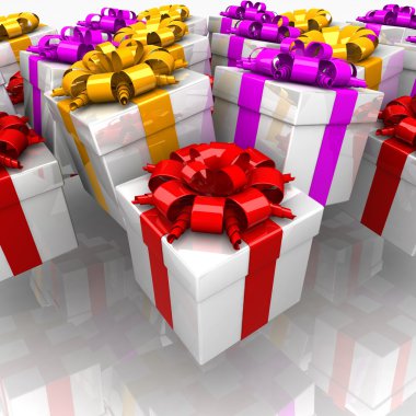 bir hediye gibi kurdele ile hediye kutusu.