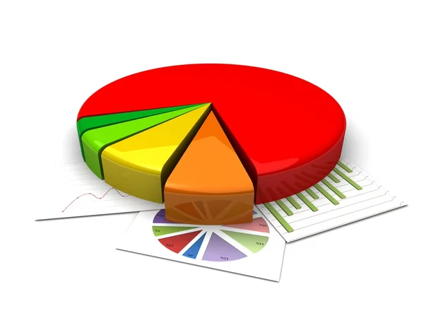 Gráficos de negocios 3d, diagramas. plan de negocio para el año . — Foto de Stock